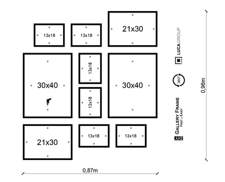 Zestaw ramek PINIA 3 GF0011 - galeria ramek na 10 zdjęć