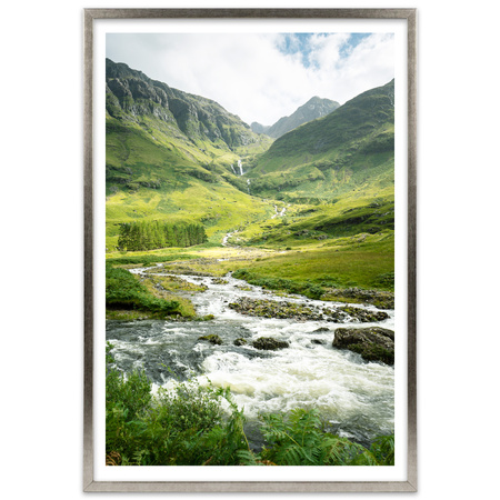 Ramka na zdjęcia drewniana UNO S Srebrna 40x60 cm