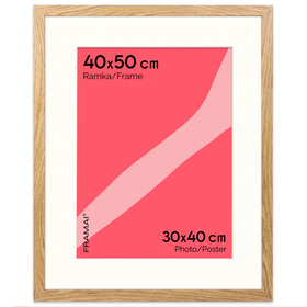 Brązowa ramka na zdjęcia HEN PASS 01 40x50 cm z passe partout (30x40)