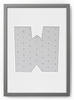 Ramka na zdjęcia LITERKA "W" 21x30 cm szara z białym z passe partout