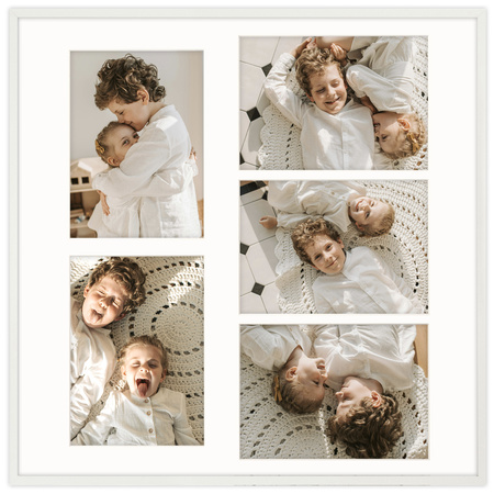 Foto Galeria 50x50 cm biała Ramka na 5 zdjęć 15x21 cm z Passe Partout