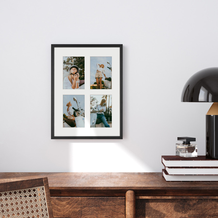 Foto Galeria 30x40 cm kolor czarny Ramka na 4 zdjęcia 10x15 cm z Passe Partout