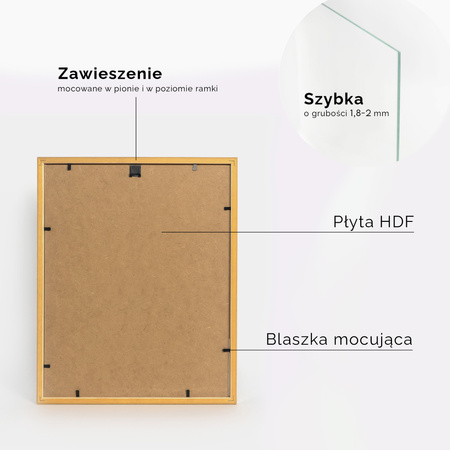 Złota ramka drewniana na zdjęcia EKO Z4 24x30 cm