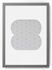 Ramka na zdjęcia CYFERKA "8" 21x30 cm szara z białym passe partout