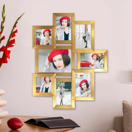 Multirama MULTI HEN Z ramka na zdjęcia na 8 zdjęć - złota