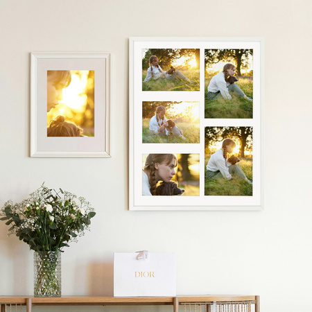 Foto Galeria 40x50 cm biała Ramka na 5 zdjęć 13x18 cm 15x21 cm z Passe Partout