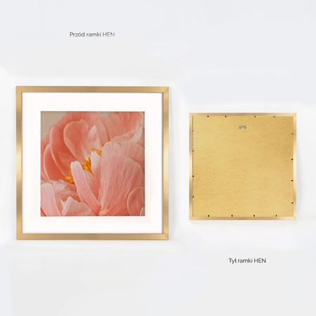 Złota ramka na zdjęcia HEN PASS Z 50x50 cm z passe partout (40x40 cm)
