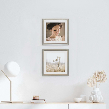 Srebrna ramka drewniana na zdjęcia DRWA FS 15x15 cm