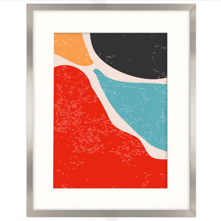 Srebrna ramka na zdjęcia HEN PASS S 40x50 cm z passe partout (30x40 cm)