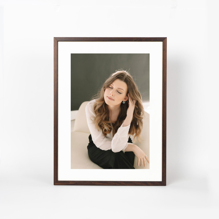 Pakiet 5 szt. ciemnobrązowych ramek drewnianych na zdjęcia PINIA 4 30x40 cm