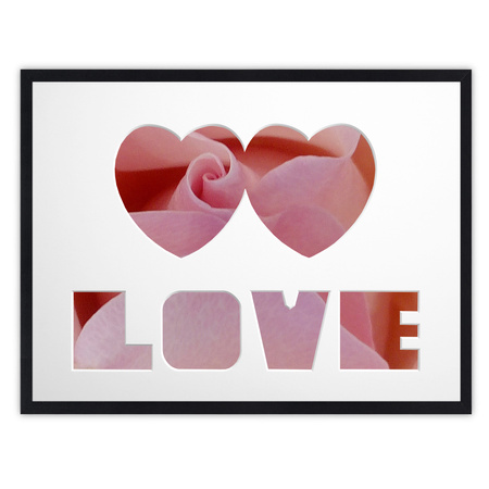 Ramka na zdjęcia LOVE 30x40 cm czarna z białym passe partout