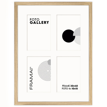 Foto Galeria 30x40 cm kolor dębowy Ramka na 4 zdjęcia 10x15 cm z Passe Partout