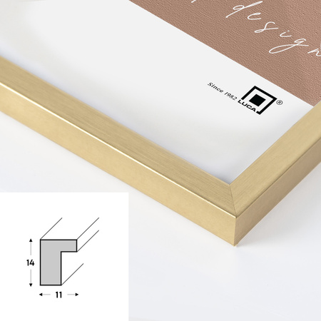 Pakiet 5 szt. złotych ramek drewnianych na zdjęcia PINIA Z 30x40 cm