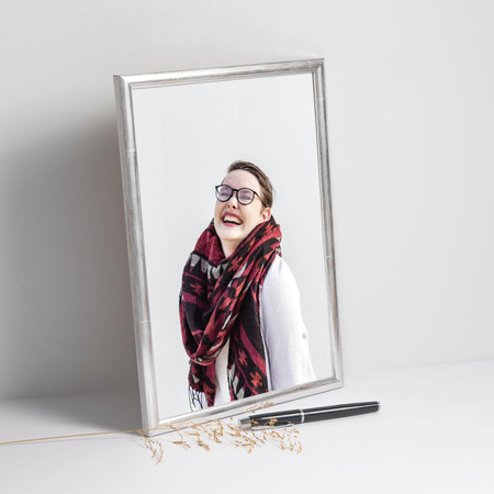 Srebrna ramka drewniana na zdjęcia EKO S2 24x30 cm