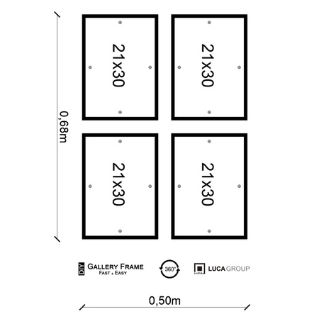 Zestaw ramek PINIA 2 GF0016 - galeria ramek na 4 zdjęcia