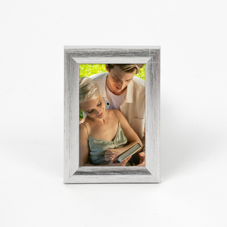 Srebrna ramka drewniana na zdjęcia EKO S2 6x9 cm