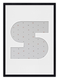 Ramka na zdjęcia LITERKA "S" 21x30 cm czarna z białym passe partout