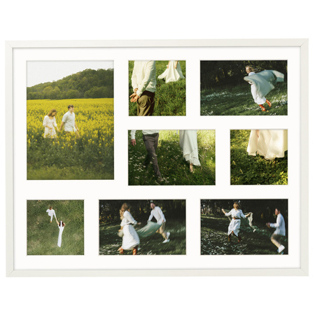 Foto Galeria 40x50 cm biała Ramka na 7 zdjęć 10x10 cm 10x15 cm 15x21 cm z Passe Partout