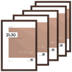 Pakiet 5 szt. ciemnobrązowych ramek drewnianych na zdjęcia PINIA 4 21x30 cm