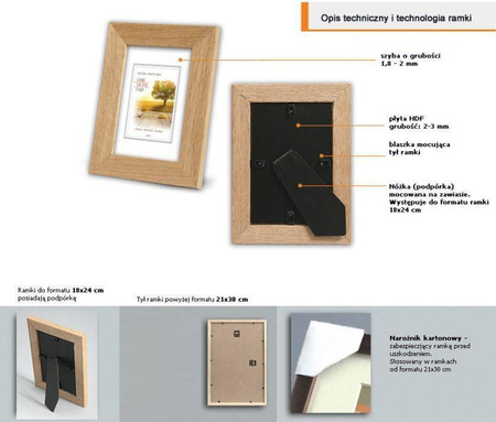 Ramka dębowa na zdjęcia DAB C 0 60x80 cm