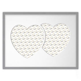 Ramka DWA SERCA 30x40 cm w kolorze szarym z białym passe partout