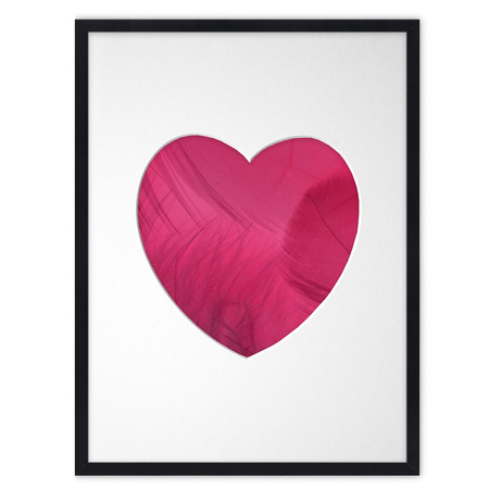 Ramka SERCE 30x40 cm w kolorze czarnym z białym passe partout
