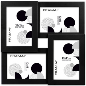 Multirama MULTI  HEN 2 ramka na zdjęcia. Czarna multirama na cztery zdjęcia