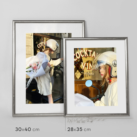 Srebrna ramka drewniana na zdjęcia EKO S2 28x35 cm