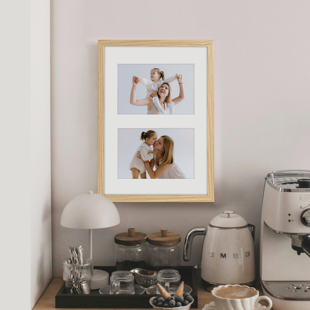 Foto Galeria 21x30 cm w kolorze dębowym Ramka na 2 zdjęcia 10x15 cm z Passe Partout