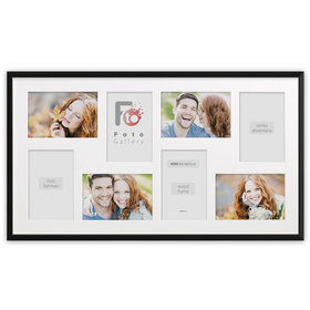 Duża ramka na wiele zdjęć czarna 33x60 cm - 8 zdjęć