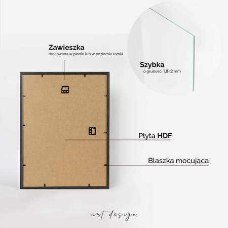 Czarna ramka drewniana PINIA 2 30x40 cm