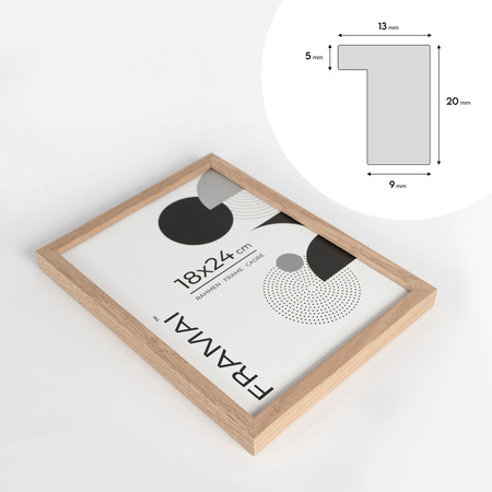 Ramka dębowa na zdjęcia OAK 18x24 cm