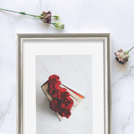 Srebrna ramka drewniana na zdjęcia DRWA FS 13x18 cm