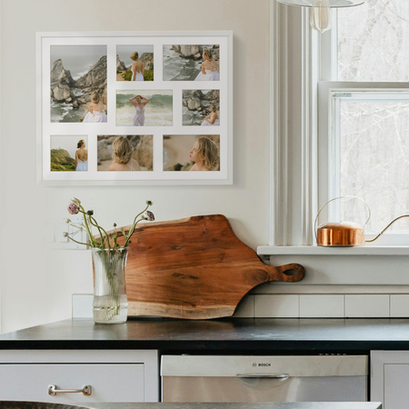 Foto Galeria 40x50 cm biała Ramka na 7 zdjęć 10x10 cm 10x15 cm 15x21 cm z Passe Partout