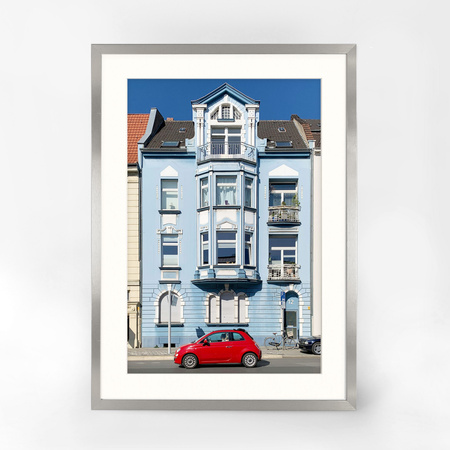 Srebrna ramka na zdjęcia HEN PASS S 50x70 cm z passe partout (40x60 cm)