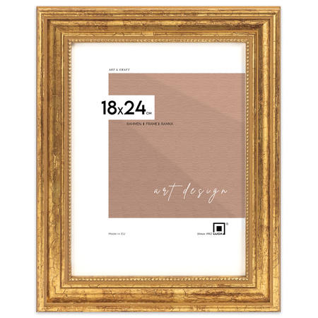 Ramka drewniana złota na zdjęcia DRZG M Z 18x24 cm