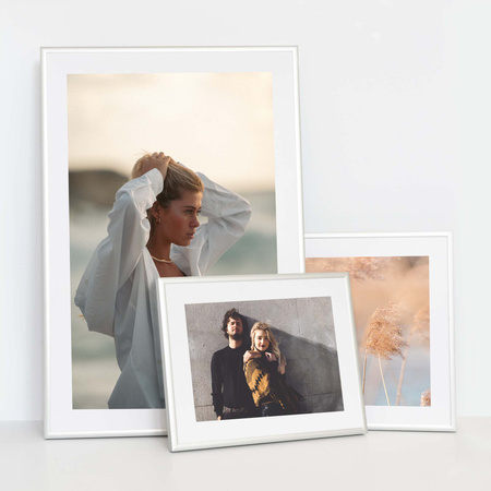 Srebrna ramka aluminiowa QAL 50x60 cm