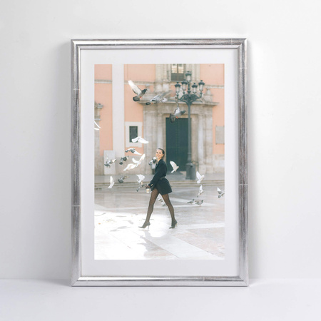 Srebrna ramka drewniana na zdjęcia EKO S2 18x24 cm