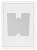 Ramka na zdjęcia LITERKA "W" 21x30 cm biała z białym passe partout