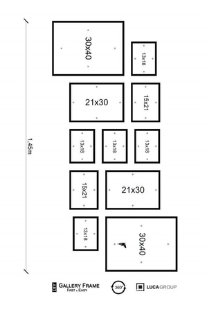 Zestaw czarnych ramek galeria PINIA 2 GF0005