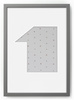 Ramka na zdjęcia CYFERKA "1" 21x30 cm szara z białym passe partout
