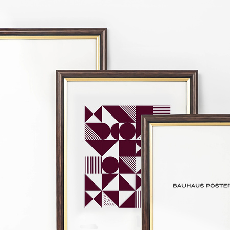 Brązowa ramka drewniana ze złotym paskiem DRI CL 4 40x50 cm