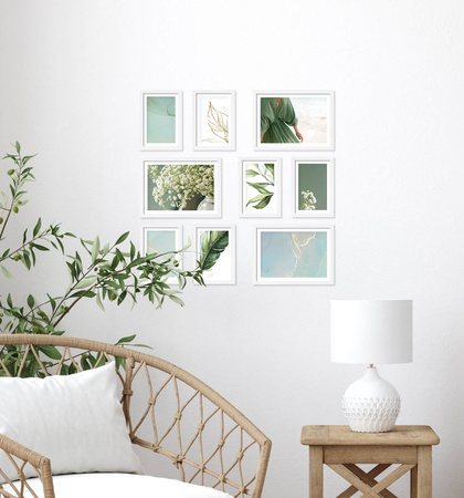 Zestaw białych ramek PINIA 1 GF0027 - galeria ramek na 9 zdjęć