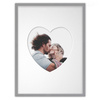 Ramka SERCE 30x40 cm w kolorze szarym z białym passe partout