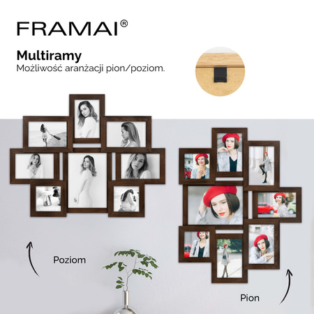 Multirama MULTI HEN 4 ramka na zdjęcia na 8 zdjęć - brązowa