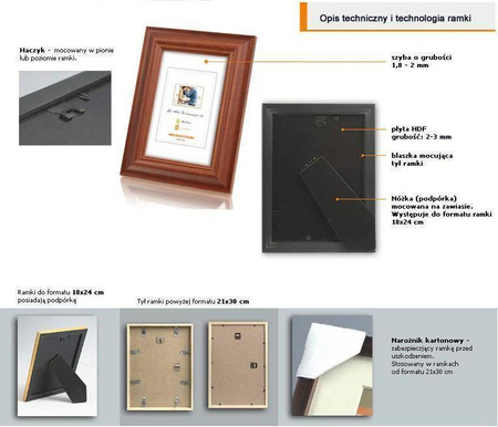 Ramka drewniana na zdjęcia DRL N 3 10x15 cm