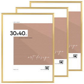 Pakiet 3 szt. złotych ramek aluminiowych Royall 30x40 cm