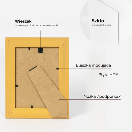 Ramka drewniana złota na zdjęcia DRZG M Z 13x18 cm