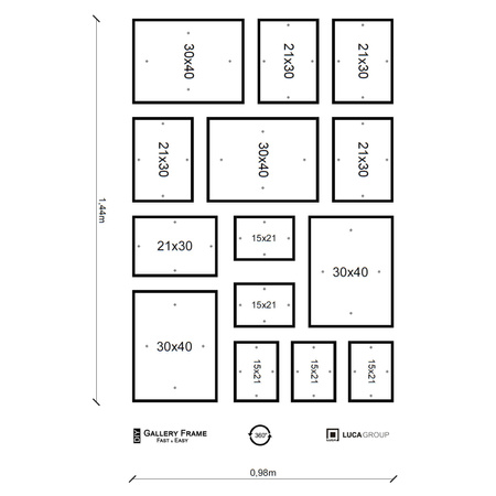 Zestaw brązowych ramek galeria 44 GF0001