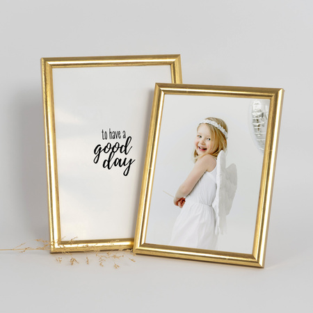 Złota ramka drewniana na zdjęcia EKO Z4 13x18 cm